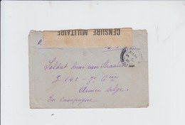 ENVELOPPE  EN FRANCHISE  CACHET LONDON POUR ARMEE BELGE EN CAMPAGNE + CENSURE -  1918 - Zonder Portkosten