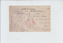 CPA DE STE ADRESSE  POUR ANGLETERRE-  EN FRANCHISE  CACHET PASSED BY CENSORD 2367 - 1916 - Franquicia