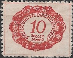 LIECHTENSTEIN 1920 Postage Due - 10h - Red MH - Segnatasse