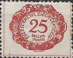 LIECHTENSTEIN 1920 Postage Due - 25h - Red MH - Impuesto