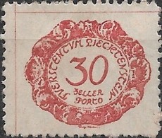 LIECHTENSTEIN 1920 Postage Due - 30h - Red MH - Taxe