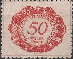 LIECHTENSTEIN 1920 Postage Due - 50h - Red MH - Postage Due