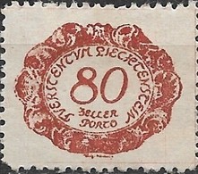 LIECHTENSTEIN 1920 Postage Due - 80h - Red MH - Taxe