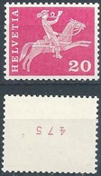 Postreiter 358RL, 20 Rp.lilarosa  Dreistellige Kontrollnummer       1964 - Franqueo