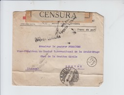 CROIX ROUGE ENVELOPPE EN FRANCHISE - DE ATHENES SECTION D ORIENT  VERS GENEVE  - MILANO POSTA ESTERA -  CENSURE  1908 - Franchise