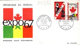 Senegal 0295/96 Fdc Montréal Québec Canada, Drapeaux - 1967 – Montreal (Canada)