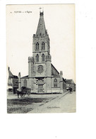 Cpa - 76 -   Totes - L'église - N°1 Lemasson - Cheval Calèche - Totes