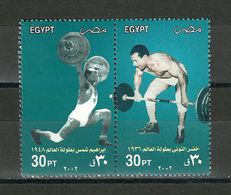 Egypt - 2002 - ( Weight Lifters - Ibrahim Shams, 1948 & Khidre El Touney, 1936 ) - MNH (**) - Nuevos