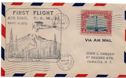 (R48) SCOTT C11 - 5 C BEACON - FIRST FLIGHT C.A.M. 32 - AIR MAIL - PASCO TO JAMAICA - 1929. - 1c. 1918-1940 Cartas & Documentos