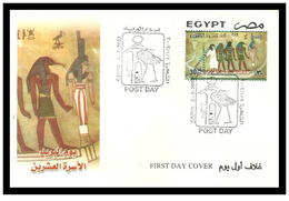 Egypt - 2002 - FDC ( Stamp Day - Post Day - Painting From Tomb Of Anhur & Irinefer ) - Pharaonic - Storia Postale