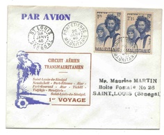 Senegal Lettre Avion Port Etienne Mauritanie St Louis 1946 Airmail Cover Brief Belege Correo Aereo - Covers & Documents