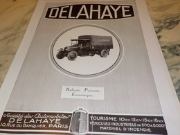 ANCIENNE PUBLICITE ROBUSTE PUISSANT CAMION DELAHAYE  1926 - Camions