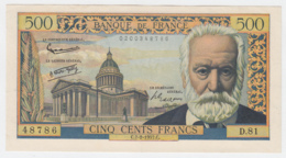 FRANCE 500 FRANCS 1957 AXF Pick 133b 133 B - 500 F 1954-1958 ''Victor Hugo''