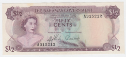 BAHAMAS 1/2 DOLLAR 1965 XF+ Pick 17 - Bahama's