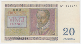 Belgium BELGIQUE 20 Francs 3-4- 1956 VF++ CRISP Banknote Pick 132b 132 B - Other & Unclassified