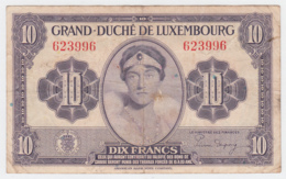 LUXEMBOURG 10 FRANCS 1944 VF Pick 44 - Luxembourg