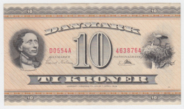 Denmark 10 Kroner 1954 - 1955 VF+ Crisp RARE Banknote Pick 44b 44 B - Danimarca