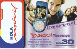 TARJETA DE BOLIVIA DE HOLA MOVIL Bs 30 YAHOO MESSENGER - Bolivien