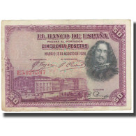 Billet, Espagne, 50 Pesetas, 1928, 1928-08-15, KM:75b, TB - 50 Peseten