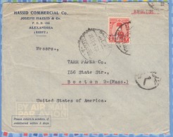 Egypt On Cover USA - 1944 To 1950 (1952) - ALEXANDRIA CENSOR King Farouk - Lettres & Documents