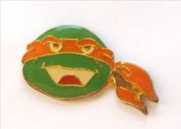 Pin's Officiel TORTUES NINJA - Tête De MICHELANGELO - Bandeau Orange - Broca - I183 - BD