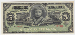 Mexico Tamaulipas 5 Pesos 1914 UNC - Mexique