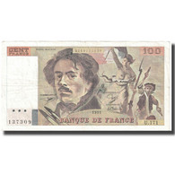 France, 100 Francs, Delacroix, 1991, 1991, TB+, Fayette:69bis.3a3, KM:154e - 100 F 1978-1995 ''Delacroix''