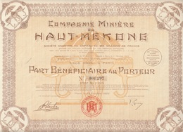 Indochine - Cie Minière Du Haut Mékong - PB / 1929 - Asia