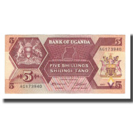 Billet, Uganda, 5 Shillings, 1987, KM:15, SUP - Oeganda