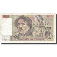 France, 100 Francs, Delacroix, 1991, 1991, TB+, Fayette:69bis.3a2, KM:154e - 100 F 1978-1995 ''Delacroix''