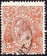 AUSTRALIA 1915 KGV 5d Brown SG23b Used - Mint Stamps