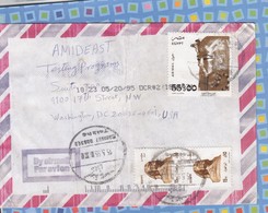 Egypt On Cover USA - 1990 To 1993 (1995) - King Tutankhamen Sphinx Air Mail Post - Brieven En Documenten