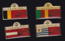 60485-lot De 4 Pin's -football.Italie.coca Cola.. - Coca-Cola