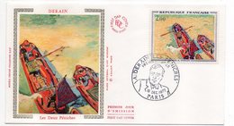 FDC Soie - -1972-- DERAIN--Les Deux Péniches ............cachet  PARIS- 75 - 1970-1979