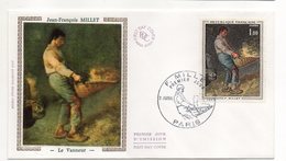 FDC Soie - -1971--  J-F  MILLET --Le Vanneur...........cachet  PARIS  - 75 - 1970-1979