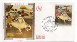 FDC Soie - -1970 -- E . DEGAS  --- La Danseuse Au Bouquet..........cachet  PARIS  - 75 - 1970-1979