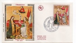 FDC Soie - -1970 -- L' Annonciation--Primitif De Savoie..........cachet  CHAMBERY - 73 - 1970-1979