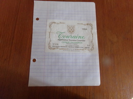 Etiquette De Vin   Collée Sur Papier " Touraine " Sauvignon 1994 - Other & Unclassified