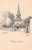 Jussy - Temple -  Bonne Année - Dessin De Meitzer - Jussy