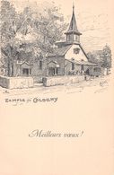 Cologny- Temple -  Meilleurs Voeux - Dessin De Meltzer - Cologny