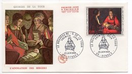 FDC  - -1966 - Georges DE LA TOUR--L'Adoration Des Bergers (Nativité).......cachet  RENNES - 35 - 1960-1969