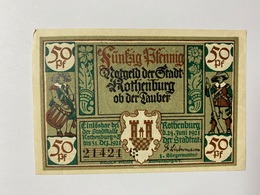 Allemagne Notgeld Rothenburg 50 Pfennig - Collections