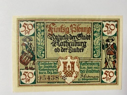 Allemagne Notgeld Rothenburg 50 Pfennig - Collections