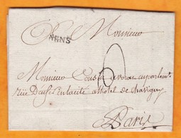 1774 - Marque Postale SENS, Yonne  Sur Lettre Avec Correspondance De Courtenay, Loiret  Vers Paris - Cad D'arrivée - 1701-1800: Précurseurs XVIII