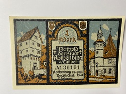 Allemagne Notgeld Rothenburg 1 Mark - Collections