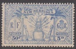 1925. NEW HEBRIDES.  British Issue.  5 D - 50 C  (Michel 81) - JF318342 - Unused Stamps