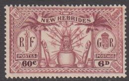 1925. NEW HEBRIDES.  British Issue.  6 D - 60 C  (Michel 82) - JF318344 - Unused Stamps