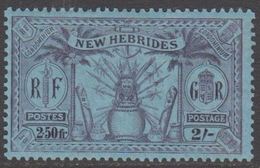 1925. NEW HEBRIDES.  British Issue.  2 Sh - 2.50 Fr  (Michel 84) - JF318346 - Ungebraucht