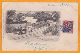1904 - CP De Diego Suarez, Madagascar Vers Andevoranto Via Tamatave  - Affrt  Local 10 C Type Groupe - Lettres & Documents