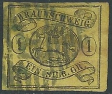 1853-65 GERMANIA ANTICHI STATI BRUNSWICK USATO 1 S - RB20-3 - Braunschweig